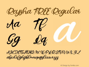 ReyshaFREE Version 1.000 Font Sample