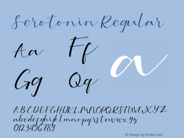 Serotonin Version 1.000 Font Sample