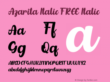 AzaritaItalicFREE-Italic Version 1.000图片样张