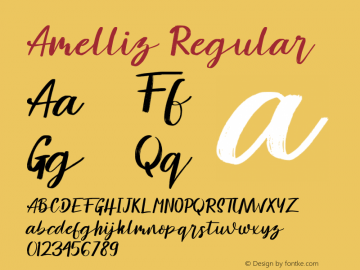 Amelliz Version 1.00;July 24, 2020;FontCreator 12.0.0.2545 64-bit Font Sample