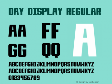 Day Display Version 1.00;July 31, 2020;FontCreator 11.5.0.2430 64-bit图片样张