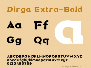 Dirga Extra Bold Version 1.0 Font Sample