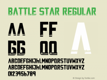 Battle Star Version 1.00;July 31, 2020;FontCreator 11.5.0.2430 64-bit Font Sample