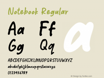 Notebook Version 1.000 Font Sample