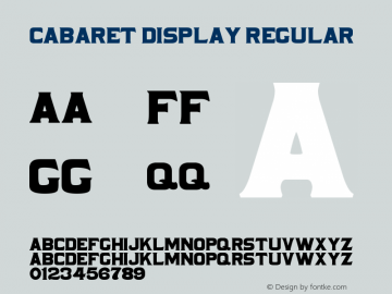 Cabaret Display Version 1.00;July 31, 2020;FontCreator 11.5.0.2430 64-bit Font Sample