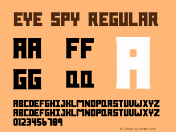 Eye Spy Version 1.00;July 31, 2020;FontCreator 11.5.0.2430 64-bit Font Sample