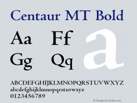 Centaur MT Bold Version 1.00 - May 2001图片样张