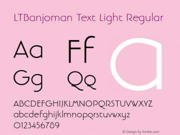 LTBanjoman Text Light Regular Version 1.0; 2000; initial release图片样张