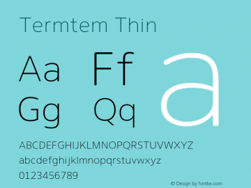 Termtem Thin Version 1.100 2018 Font Sample