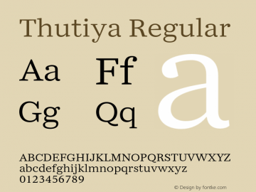 Thutiya Regular Version 2.020 2020 Font Sample