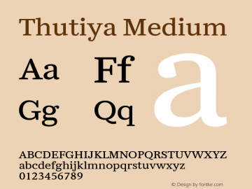 Thutiya Medium Version 2.020 2020 Font Sample