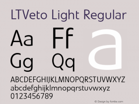 LTVeto Light Regular Version 1.0; 2000; initial release图片样张