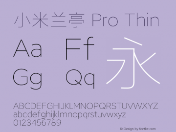 小米兰亭 Pro Thin  Font Sample