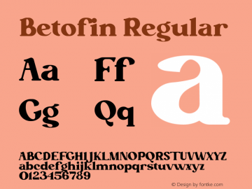 Betofin Version 1.00;August 14, 2020;FontCreator 12.0.0.2545 64-bit Font Sample
