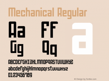 Mechanical Version 1.000 Font Sample