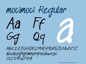 mocimoci Version 1.00;June 28, 2020;FontCreator 12.0.0.2525 32-bit图片样张