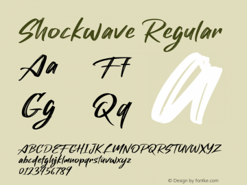 Shockwave Version 1.00;August 8, 2020;FontCreator 11.0.0.2365 64-bit Font Sample