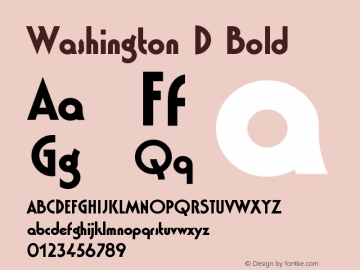 Washington D Bold Version 001.005 Font Sample