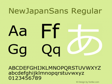 NewJapanSans Version 1.00;August 16, 2020;FontCreator 12.0.0.2567 32-bit Font Sample