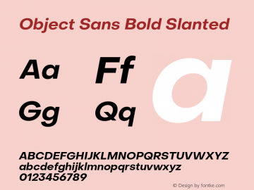 Object Sans Bold Slanted Version 1.000;PS 001.000;hotconv 1.0.88;makeotf.lib2.5.64775图片样张