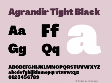 Agrandir Tight Black Version 3.000;hotconv 1.0.109;makeotfexe 2.5.65596 Font Sample