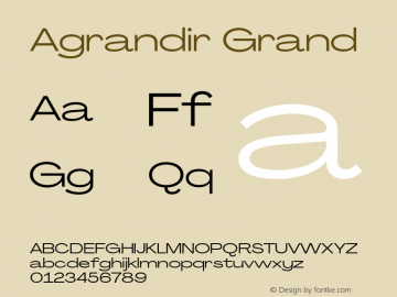 Agrandir Grand Version 3.000;hotconv 1.0.109;makeotfexe 2.5.65596 Font Sample