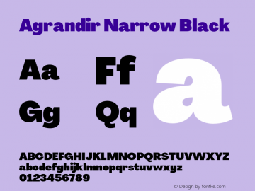 Agrandir Narrow Black Version 3.000;hotconv 1.0.109;makeotfexe 2.5.65596 Font Sample