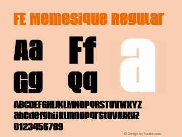 FE Memesique Regular Version 1.000 Font Sample