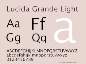 Lucida Grande Light Version 1.00 Font Sample