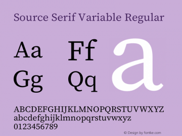 Source Serif Variable Version 3.000;hotconv 1.0.109;makeotfexe 2.5.65596 Font Sample