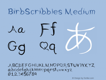 BirbScribbles Version 001.000 Font Sample