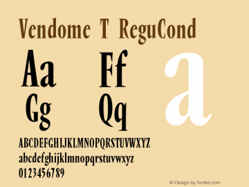 Vendome T ReguCond Version 001.005 Font Sample