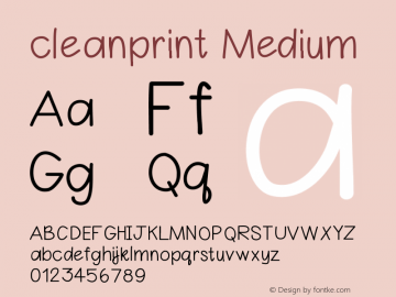 cleanprint Version 001.000 Font Sample