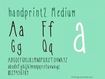 handprint2 Version 001.000 Font Sample