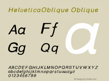 HelveticaOblique Version 001.000图片样张