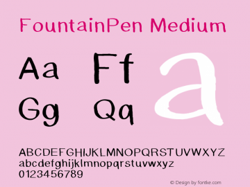 FountainPen Version 001.000 Font Sample