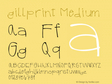 gillprint Version 001.000 Font Sample