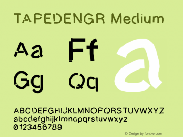 TAPEDENGR Version 001.000 Font Sample