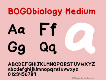 BOGObiology Version 001.000 Font Sample