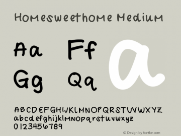 Homesweethome Version 001.000 Font Sample