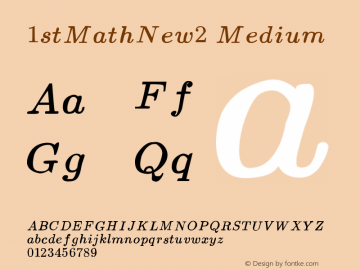 1stMathNew2 Version 001.000 Font Sample