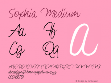 Sophia Version 001.000 Font Sample