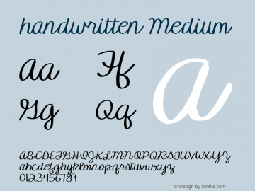 handwritten Version 001.000 Font Sample