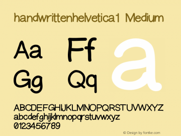 handwrittenhelvetica1 Version 001.000 Font Sample