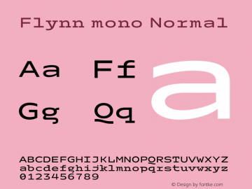 Flynn mono Normal Version 1.000;hotconv 1.0.109;makeotfexe 2.5.65596 Font Sample