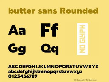 butter sans Rounded Version 1.000;hotconv 1.0.109;makeotfexe 2.5.65596 Font Sample