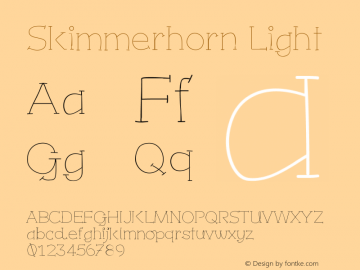 Skimmerhorn-Light Version 001.000 Font Sample