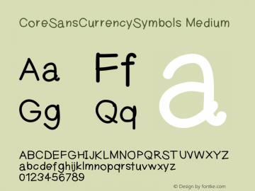 CoreSansCurrencySymbols Version 001.000 Font Sample