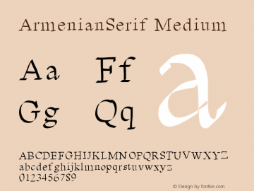 ArmenianSerif Version 001.000图片样张