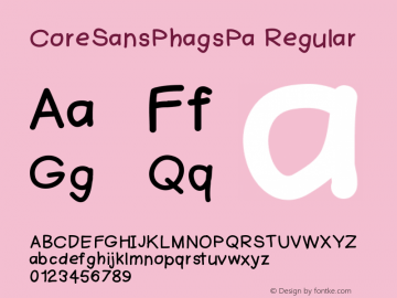 CoreSansPhagsPa-Regular Version 001.000 Font Sample